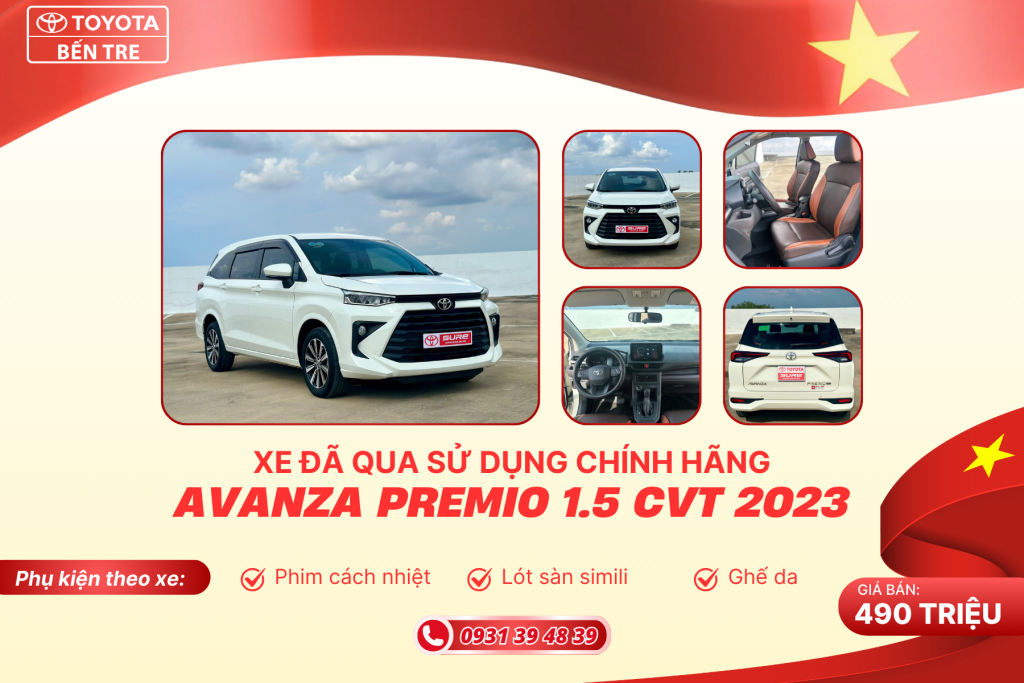 XE ĐÃ QUA SỬ DỤNG CHÍNH HÃNG AVANZA PREMIO 1.5 CVT 2023