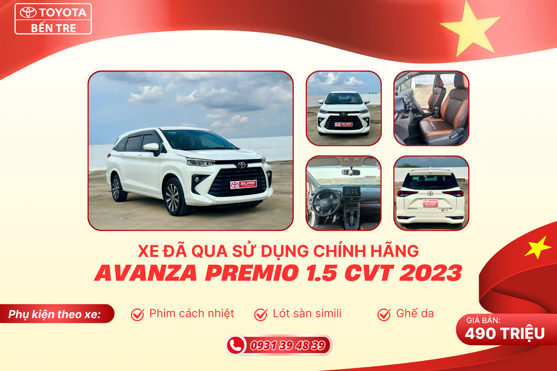 XE ĐÃ QUA SỬ DỤNG CHÍNH HÃNG AVANZA PREMIO 1.5 CVT 2023